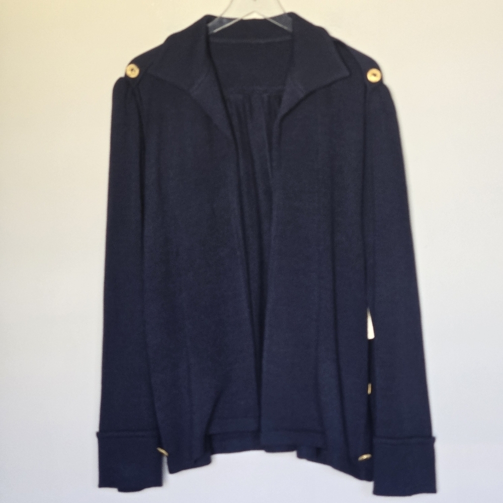 Vintage St. John Santana Knit Open Front Pocket Cardigan Sweater 8 - Picture 2 of 14
